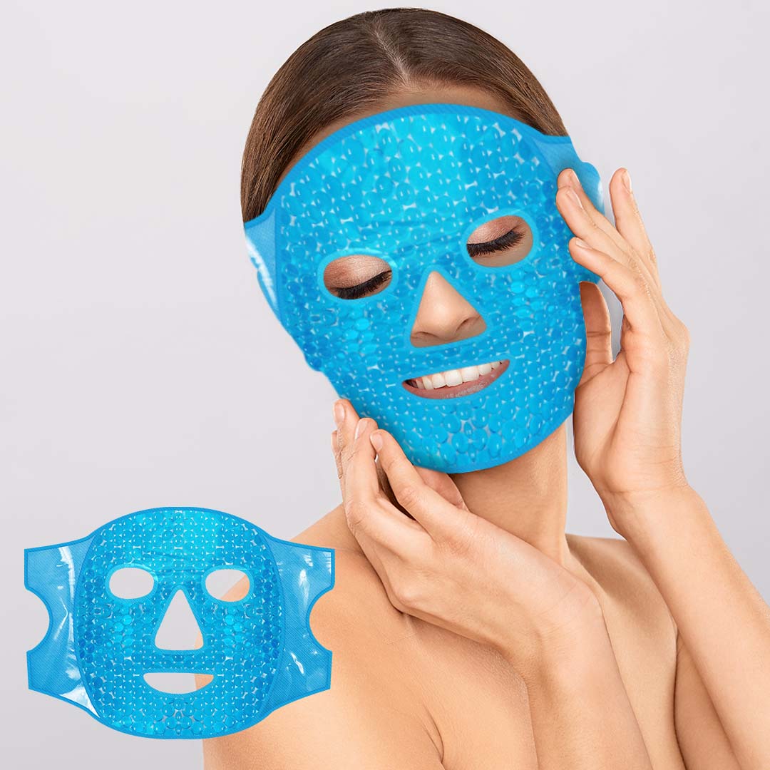 Perfect Remedy Face Ice Pack, Reusable Hot & Cold Ice Face Mask, Gel Ice Mask for Puffy Eyes and Swelling, Facial Spa Cooling Mask for Women and Men (Blue)